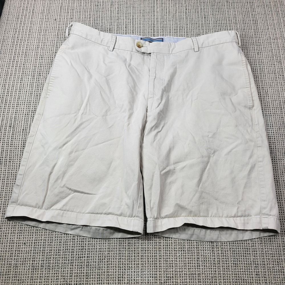 Peter Millar Shorts Mens 36 Beige Chino Pima Cotton 10 Inseam Casual Summer